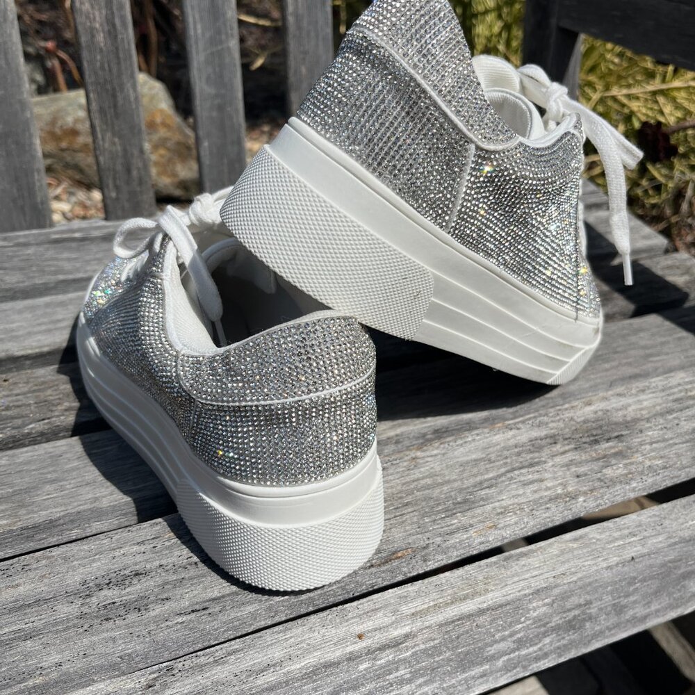 Jessica Simpson Cherello Comirra New Rhinestone Platform Sneakers, Size 8.5 - Picture 3 of 15